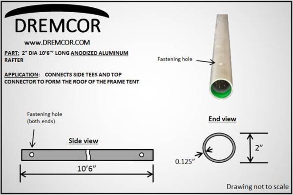 10'6" frame tent aluminum rafter